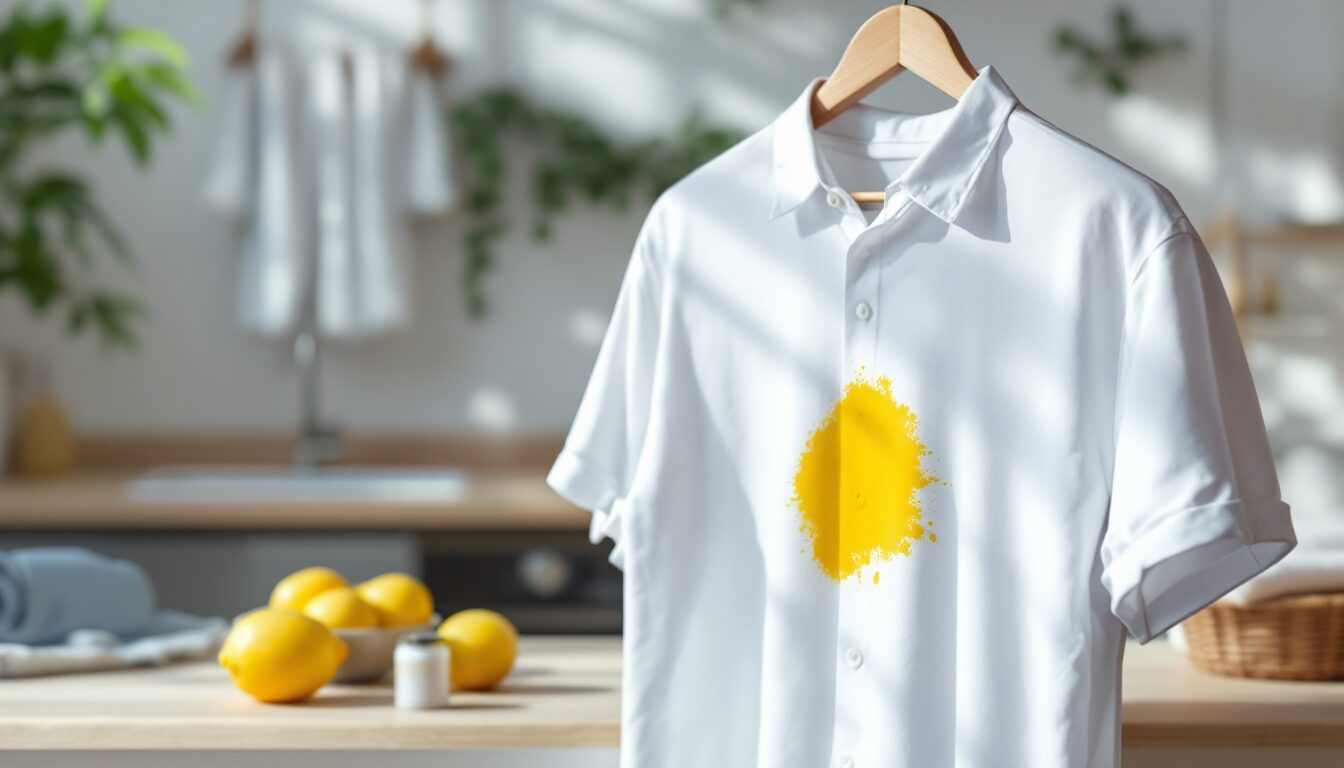 tache jaune sur vetement blanc apres lavage