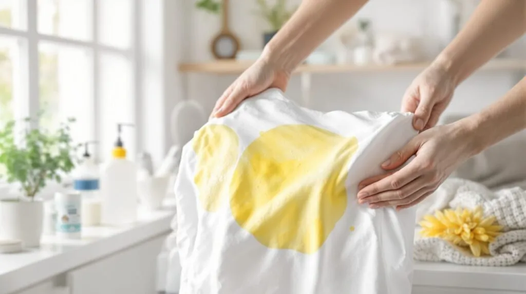 tache jaune sur vetement blanc apres lavage