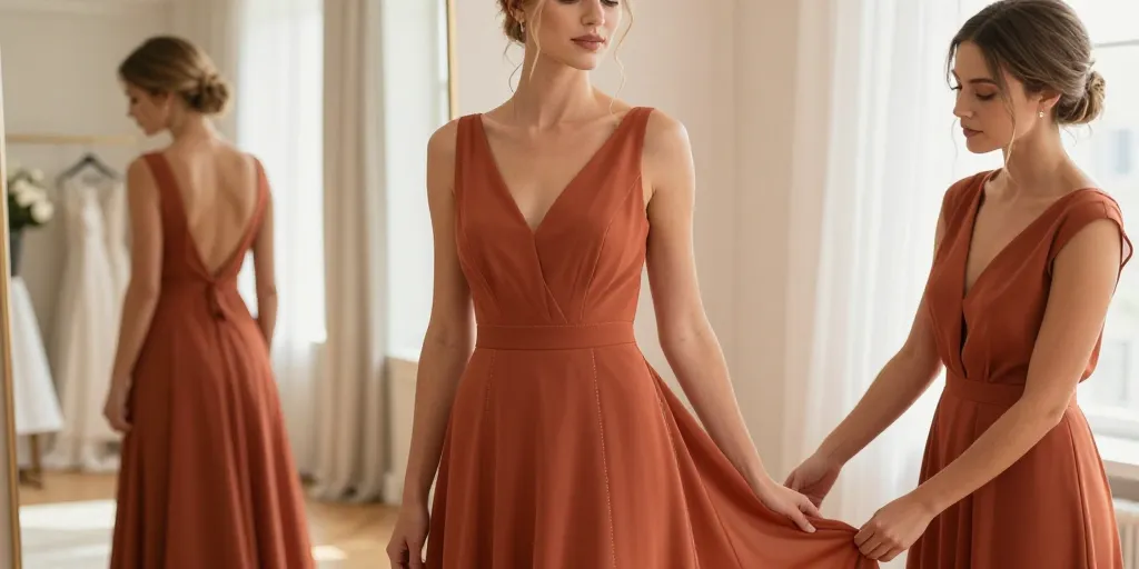 robe temoin de mariage terracotta