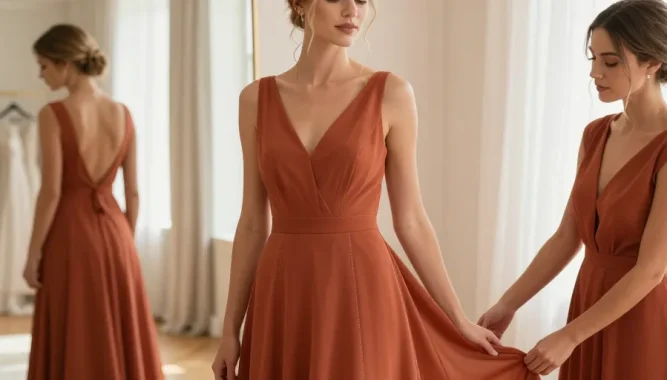 robe temoin de mariage terracotta